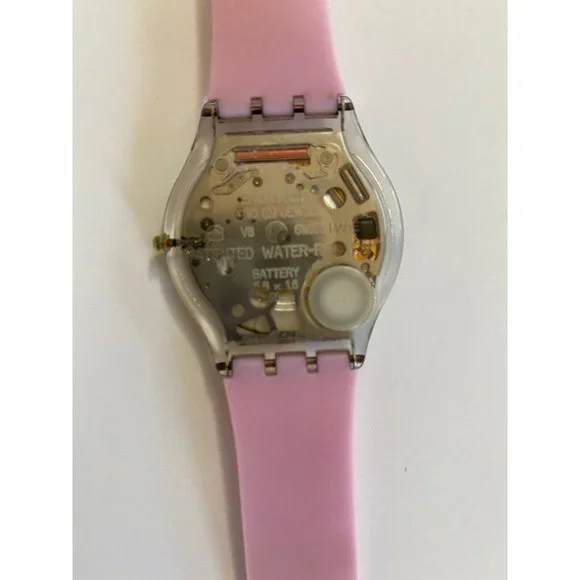 Swatch Watch Marble Time Pink Slim Skin Classic SKF315 Vintage 2002 Works well! - Picture 5 of 14